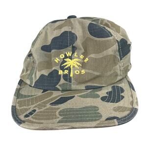 Howler Bros Embroidered Yellow Palm Tree Camo Adjustable Hat One Size Men's